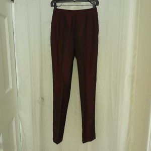 Cache Size 2 Beaded Iridescent Burgundy Cocktail Slacks